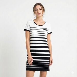 SAINT JAMES Polymide / Elastane Blend Short Sleeve Mini Dress Stretch US Sz 10